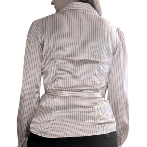 SO satin striped long sleeve button down - Picture 2 of 5